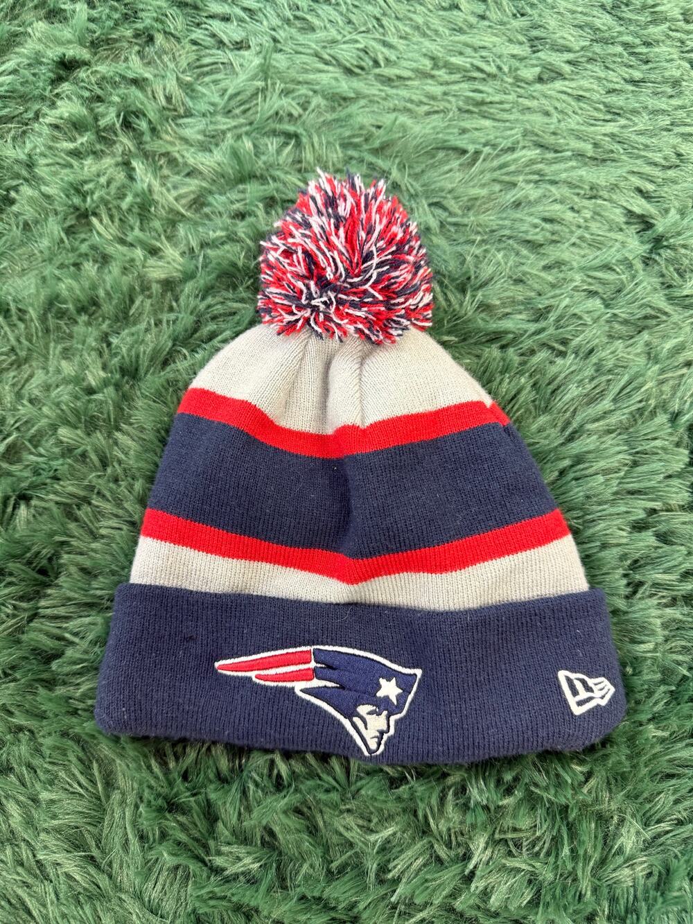 New Era New England Patriots POM POM Beanie Touque Hat Skully Unisex OSFA
